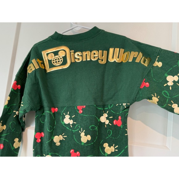 Disney Spirit Jersey Kids XS 4 Walt Disney World Holiday Mickey Christmas Green - Picture 7 of 9